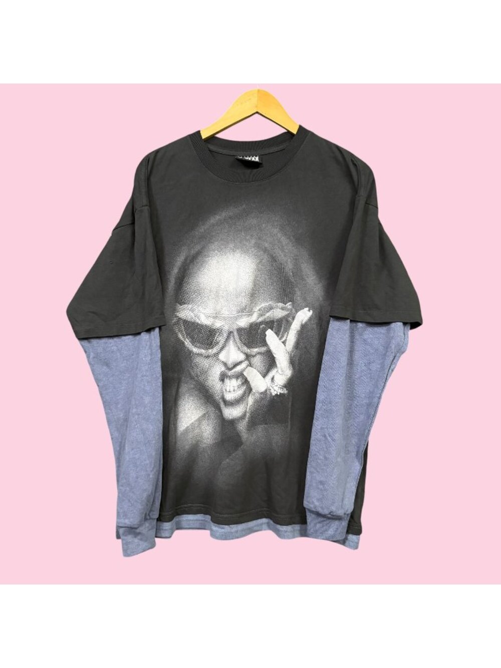 Rihanna 2005 20th Anniversary R20 Oversized Layered LS Tee M